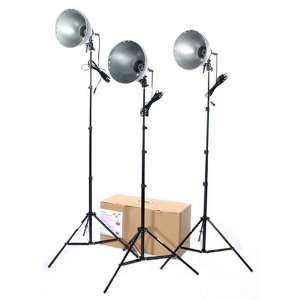  RPS Studio 3 Light Photoflood, Reflector & Stands Studio Kit (RS 