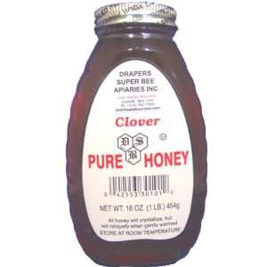 Drapers Super Bee Clover Honey in Glass: Grocery & Gourmet Food