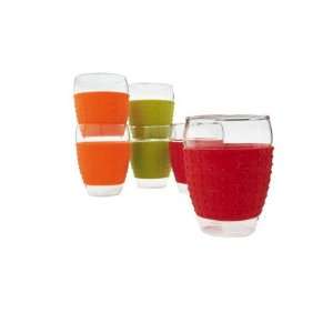  Bodum 16 Ounce Pavina Drinking Glasses with Silicone Grips 