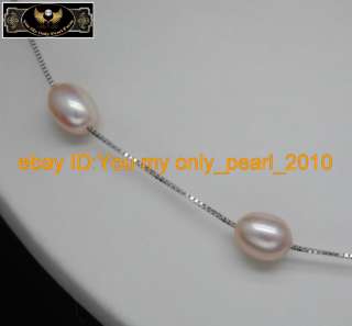 MP Natural 8 9mm AAA+purple pearl necklaces 925S chain  
