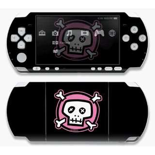 Sony PSP Slim 3000 Skin Decal Sticker   Pink Crossbones~