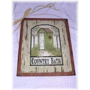  Country Bath Outhouse Sign Wooden Bathroom Wall Signs 