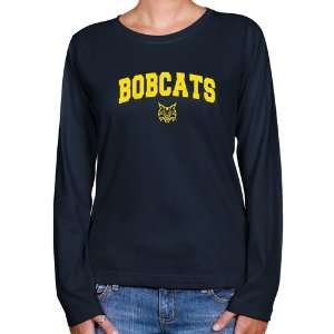  Quinnipiac Bobcats Ladies Navy Blue Logo Arch Long Sleeve 
