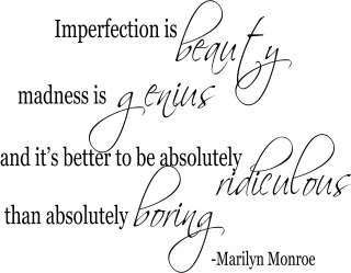 Imperfection is beauty Marilyn Monroe Vinyl Wall Art Decal Sticker 