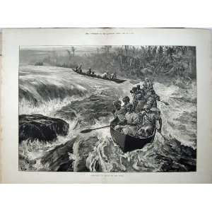   : 1878 Men Boats Shooting Rapids Congo River Fine Art: Home & Kitchen