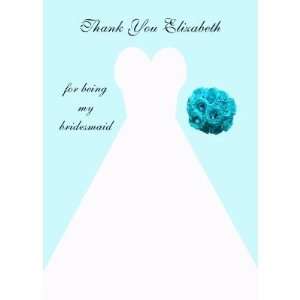  Blue Bridesmaid Thank You Card    Gown Health & Personal 