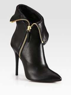 Giuseppe Zanotti   Leather Foldover Zipper Ankle Boots