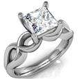 02CT SOLITAIRE PRINCESS ENGAGEMENT RING INFINITY 14K WHITE GOLD F G 