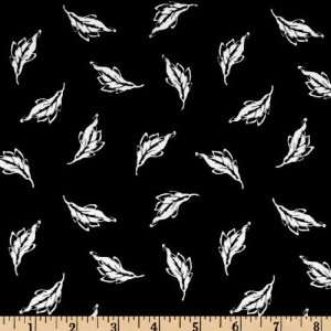  45 Wide Luna Leaves Black Fabric By The Yard Arts 
