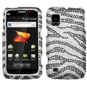   Crystal Bling Protector Case   Silver Zebra Cell Phones & Accessories