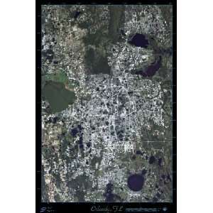  Orlando, Florida Satellite Print Map. 24x36 poster size 