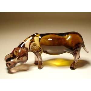  Blown Glass Art Wild Animal Figurine HIPPOPOTAMUS: Home 