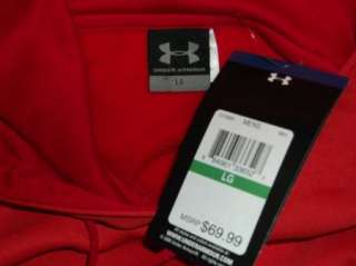 NWT UNDER ARMOUR RED COLD GEAR LONG SLEEVE HOODIE MENS L  