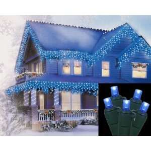   Blue Wide Angle Icicle Christmas Lights   Green Wire: Home Improvement