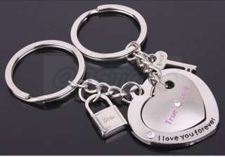    Heart Keychain Key Chain New Gift Couple Keyring Keyfob k6  