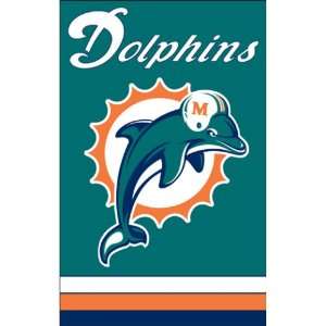  Miami Dolphins 2 Sided XL Premium Banner Flag: Sports 