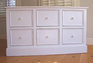 COTTAGE STYLE Six Drawer Library FILE CABINET 30 Distressed Paints 