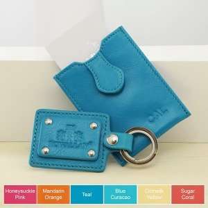   : Personalized Leather Key Tag & Business Card Case: Office Products