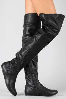 Slouchy Over the Knee Thigh High Cuff Flat Boot QUPID Proud 09  