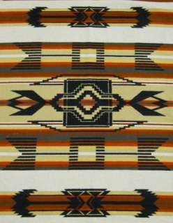 Vintage 80s PENDLETON Beaver State AZTEC Reversible NAVAJO Wool THROW 