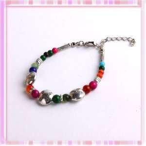   Bracelet Colorful Beads Cluster Prolong Lobster Buckle P1120 Beauty