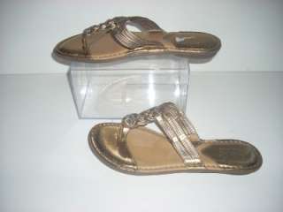 Womans BORN b.o.c Gold & Silver Leather Thong Sandals Size 8 M/W 