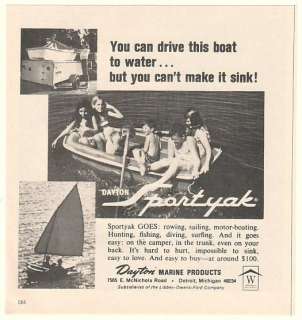 1971 Dayton Marine Products Sportyak Boat Print Ad  
