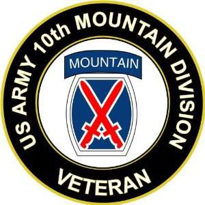  5.5 US Army 10th Montain Infantry Division Veteran Decal 