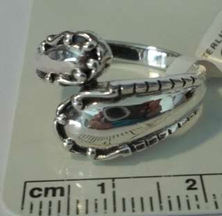 size 7 Sterling Silver Solid Fancy Spoon Ring  