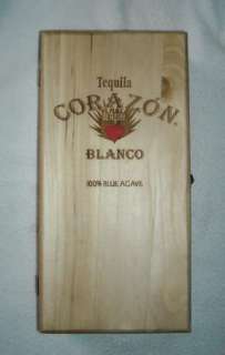 CORAZON BLANCO TEQUILA ENGRAVED WOODEN BOX  
