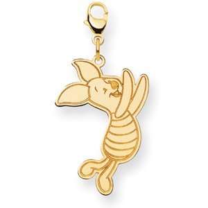    Piglet Charm 1in   Gold Plated/Gold Plated Sterling Silver Jewelry