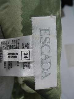 ESCADA Light Green Skirt Floral Lace Pattern Lined 34  