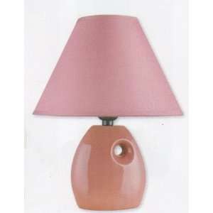   Modern Contemporary Coral Pink Ceramic Table Lamp with a Unique Design