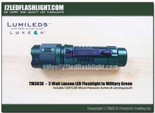 J2ledflashlights carries the Nuwai Q III 3W Luxeon LED flashlight