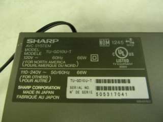 Sharp Aquos TU GD10U T HDMI AVC System *NO POWER*  