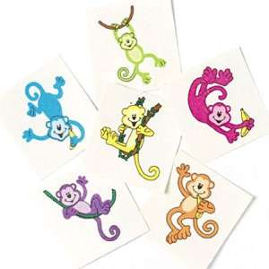  Neon Monkey Tattoo Assortment (6 dz) Toys & Games