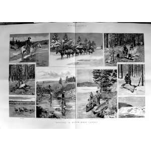   1887 Hunting Canada Fishing Cowboy Wild Geese Horses