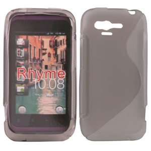 line Wave TPU Hybrid Gel Silicone Rubber Skin Case Cover for HTC RHYME 