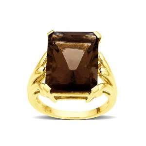  Smokey Quartz Ring in 10K Gold: Jewelry