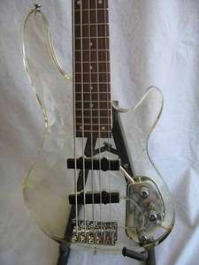 Acrylic Electric 4 string Bass Guitar clear see thru W / CASE  