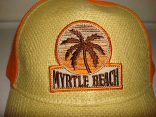 BIO DOMES HEAD GEAR MYRTLE BEACH STRAW COTON ORANGE HAT  