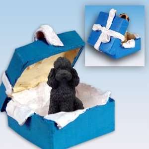   : Poodle Sportcut Blue Gift Box Dog Ornament   Black: Home & Kitchen