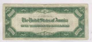 1928 $1000 Gold Federal Reserve Note Low Serial Much rarer than the 