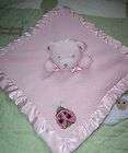 Tiddliwinks Pink Fluffy & Satin Teddy Bear w/Lady Bug Security Blanket 