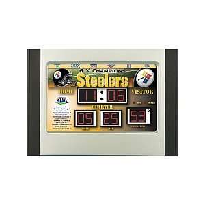   Sports Pittsburgh Steelers Scoreboard Desk Clock: Sports & Outdoors