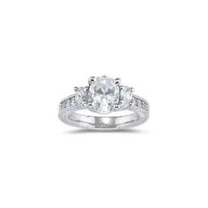    0.62 Cts Diamond Ring Setting in 18K White Gold 8.0: Jewelry