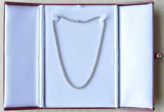 14K WHITE GOLD*11.64ct DIAMOND*Tennis ETERNITY Necklace Womens Jewelry 