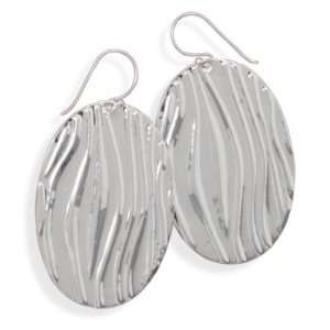   High Polished Sterling Silver Oval Drop Earrings   JewelryWeb: Jewelry