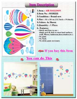 SS58222 Air Balloon,NEW Home Wall Stickers Decor Decals  
