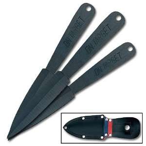 Throwing Knives   On Target 3 Piece Set with Sheath